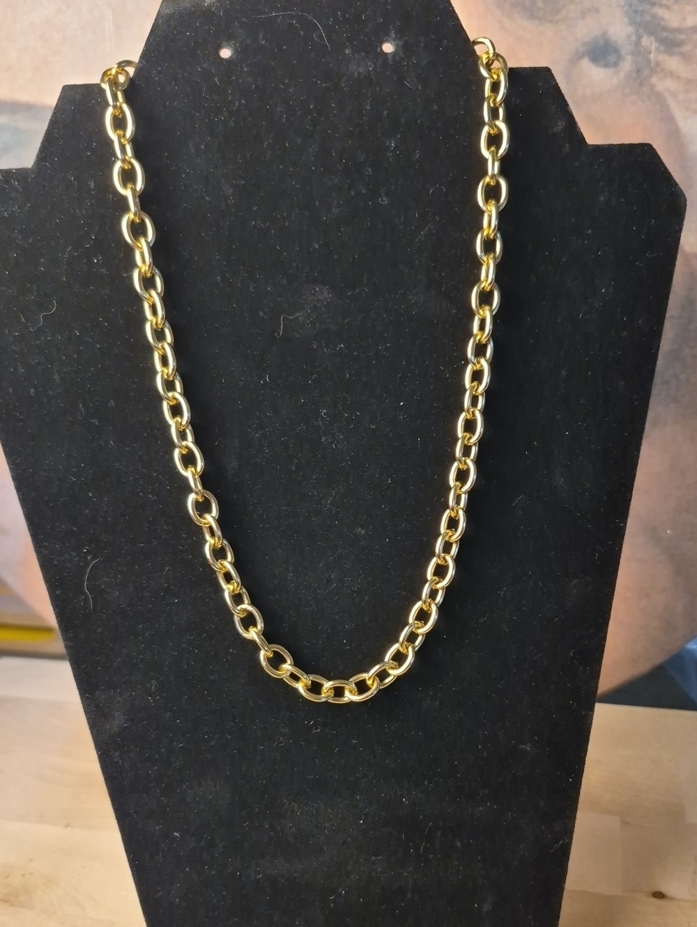 Gold-Tone Chunky Link Necklace - Fine Chain And Chunky Bracelet - Picture 5 of 14